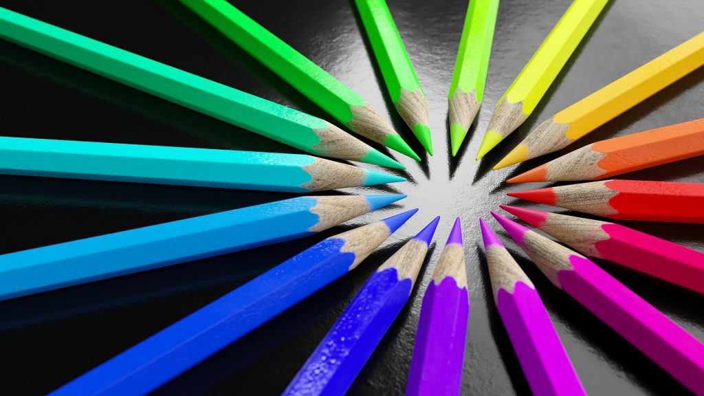 Cercle de crayons de couleur