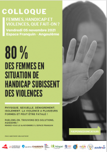 Affiche du colloque sur les violences faites aux femmes handicapées
